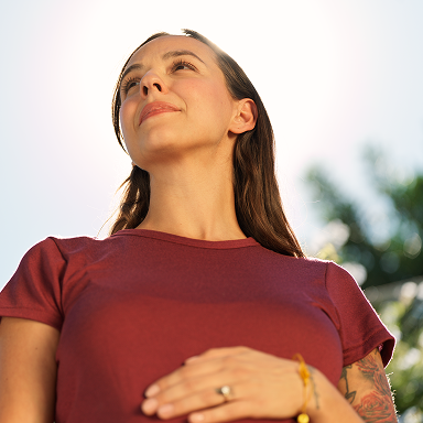 Woman Looking Up